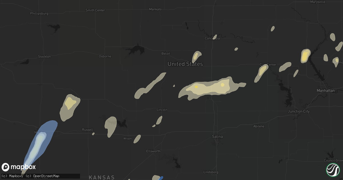 Hail map in Barnard, KS on May 29, 2026