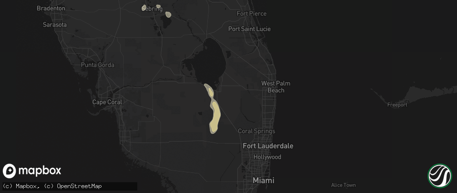 Hail map in Belle Glade, FL on May 29, 2026