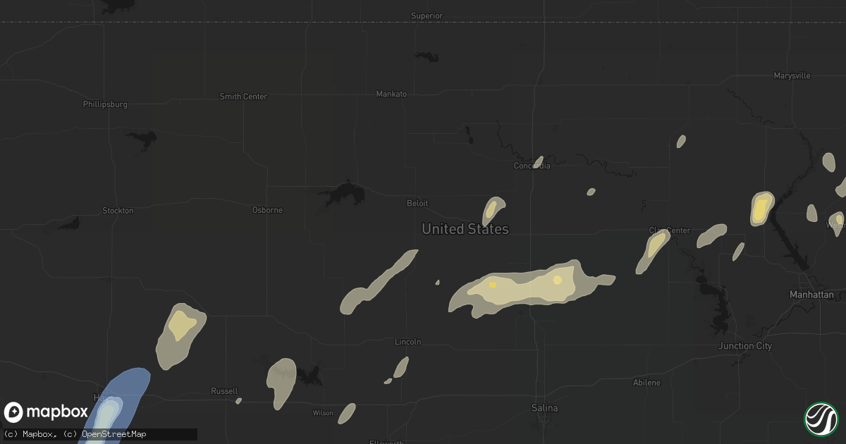 Hail map in Beloit, KS on May 29, 2026