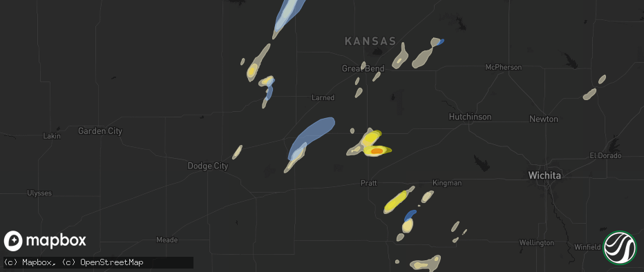 Hail map in Belpre, KS on May 29, 2026