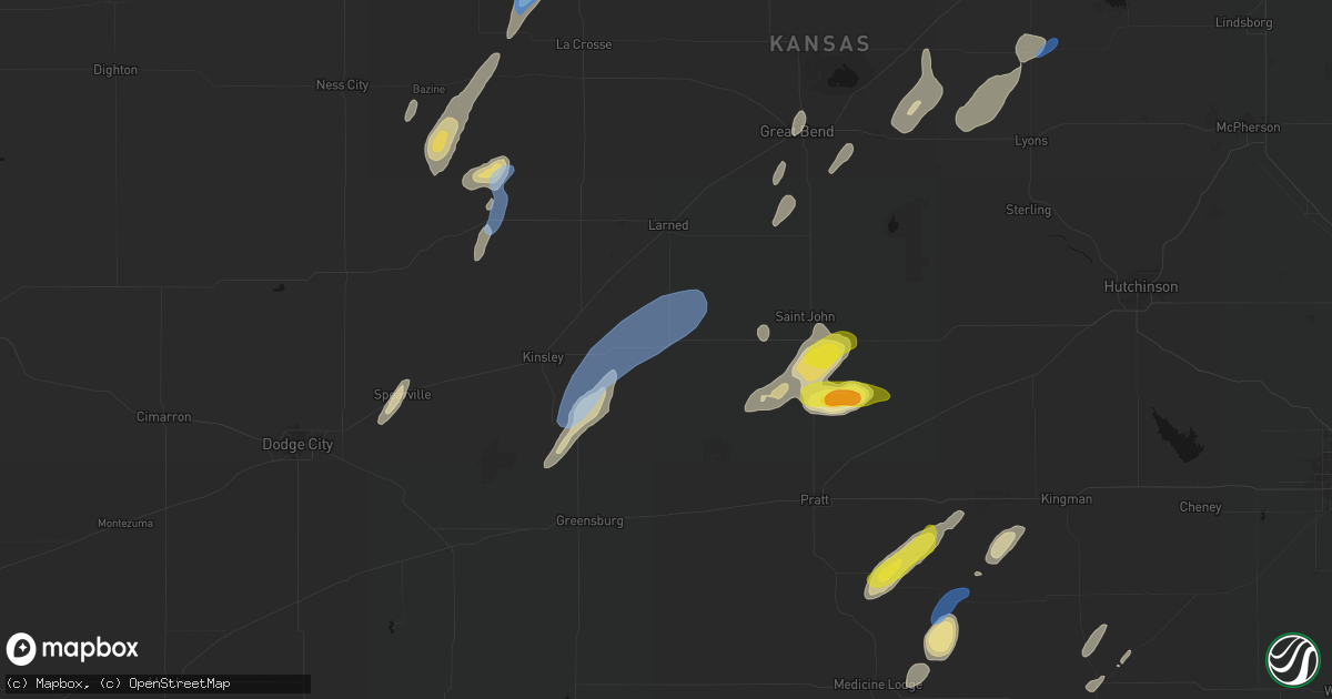 Hail map in Belpre, KS on May 29, 2026