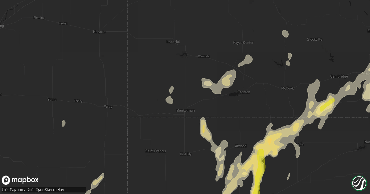 Hail map in Benkelman, NE on May 29, 2026