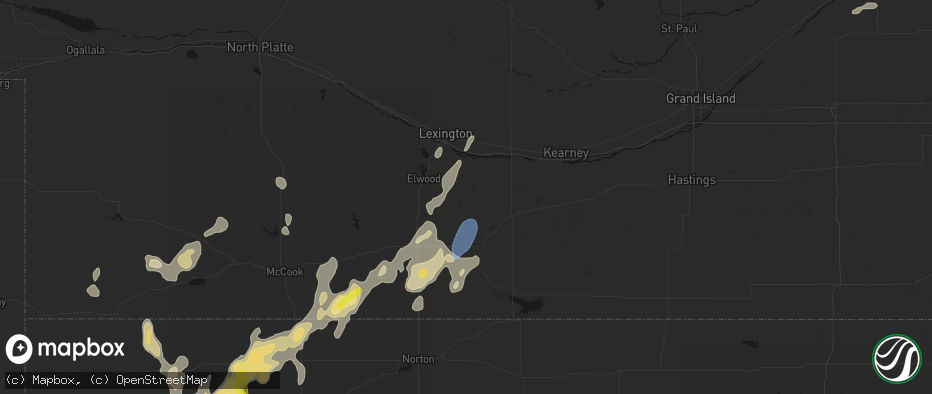 Hail map in Bertrand, NE on May 29, 2026