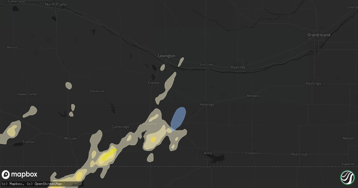 Hail map in Bertrand, NE on May 29, 2026