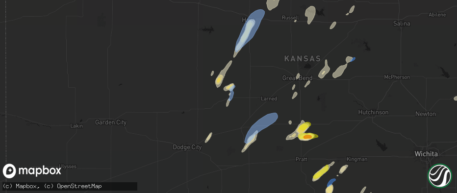 Hail map in Burdett, KS on May 29, 2026