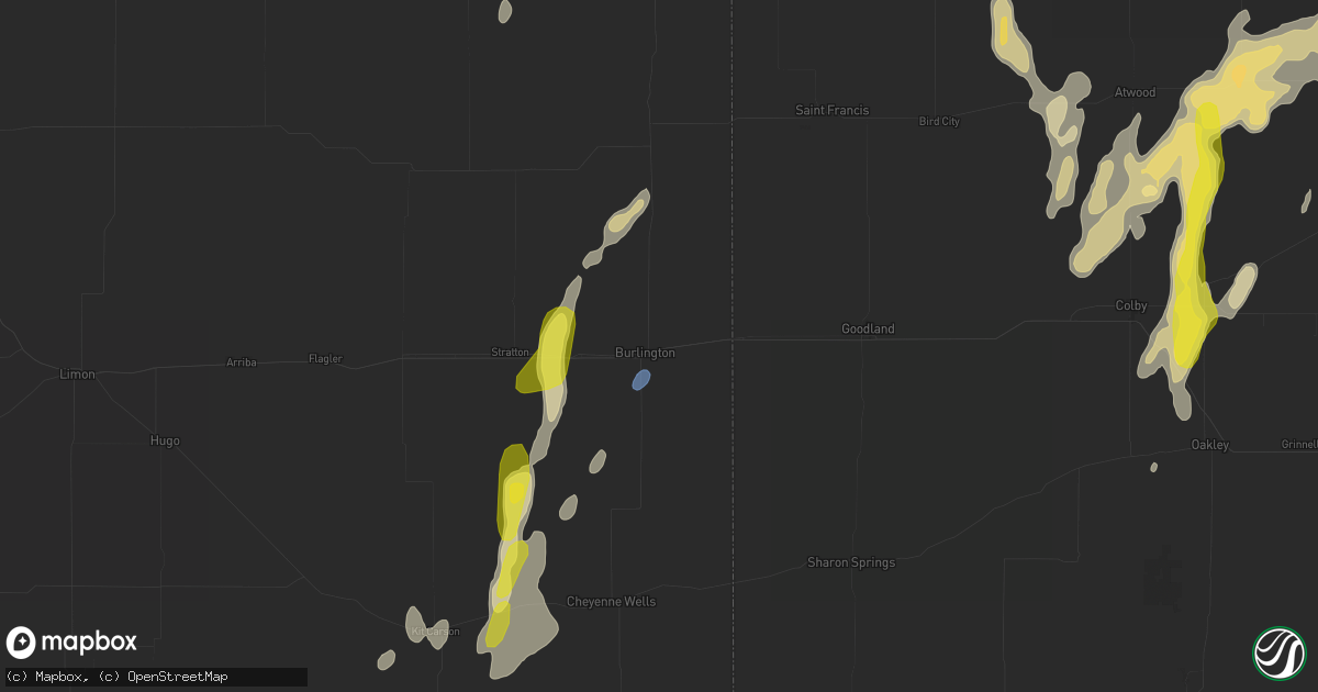 Hail map in Burlington, CO on May 29, 2026
