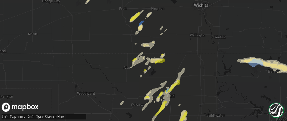Hail map in Burlington, OK on May 29, 2026