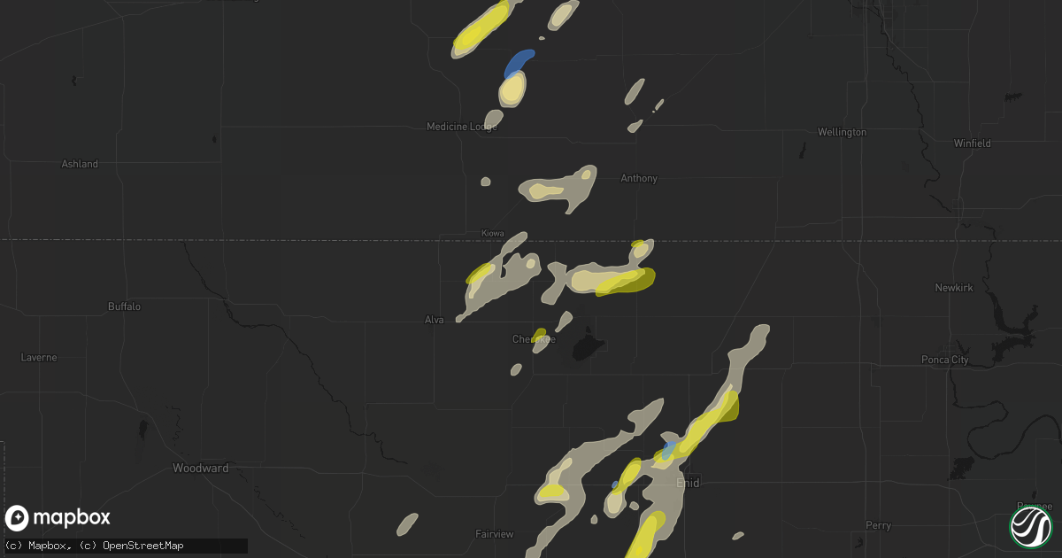 Hail map in Burlington, OK on May 29, 2026
