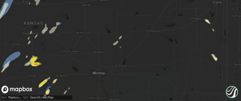 Hail map in Burns, KS on May 29, 2026