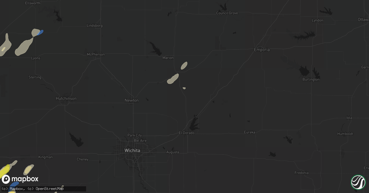 Hail map in Burns, KS on May 29, 2026