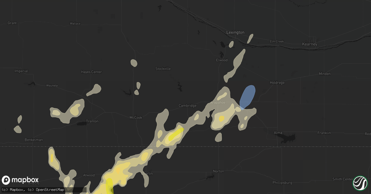 Hail map in Cambridge, NE on May 29, 2026