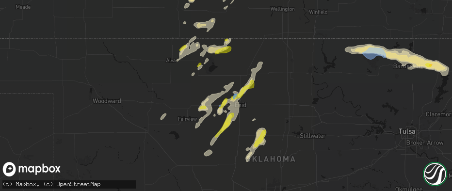 Hail map in Carrier, OK on May 29, 2026