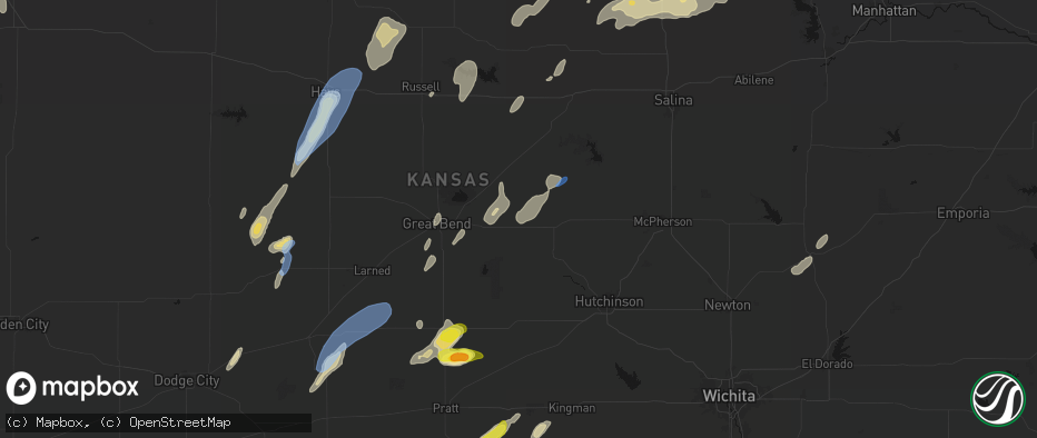 Hail map in Chase, KS on May 29, 2026