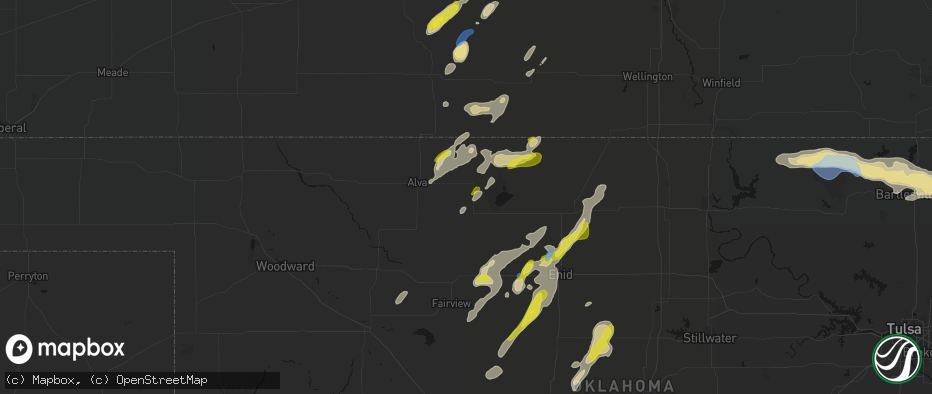 Hail map in Cherokee, OK on May 29, 2026