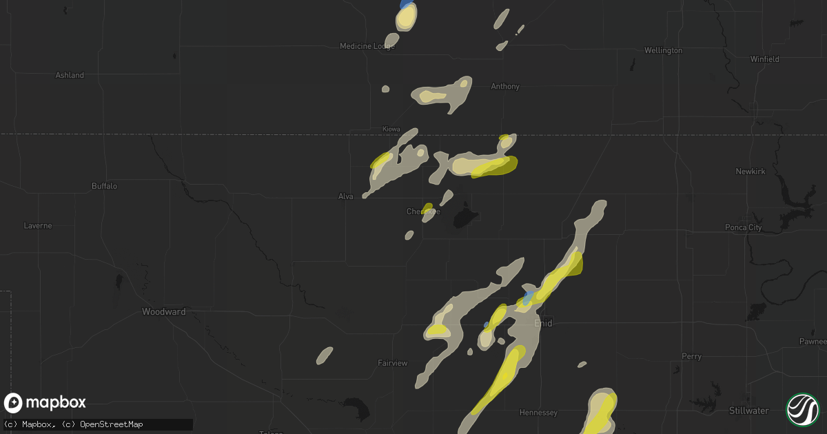 Hail map in Cherokee, OK on May 29, 2026