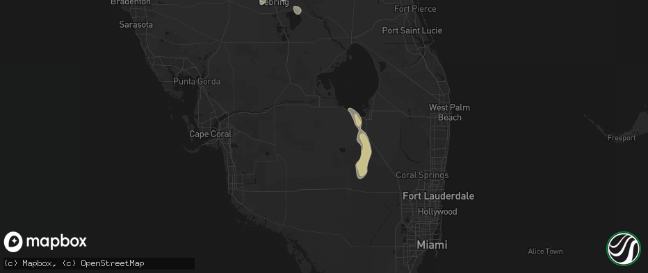 Hail map in Clewiston, FL on May 29, 2026