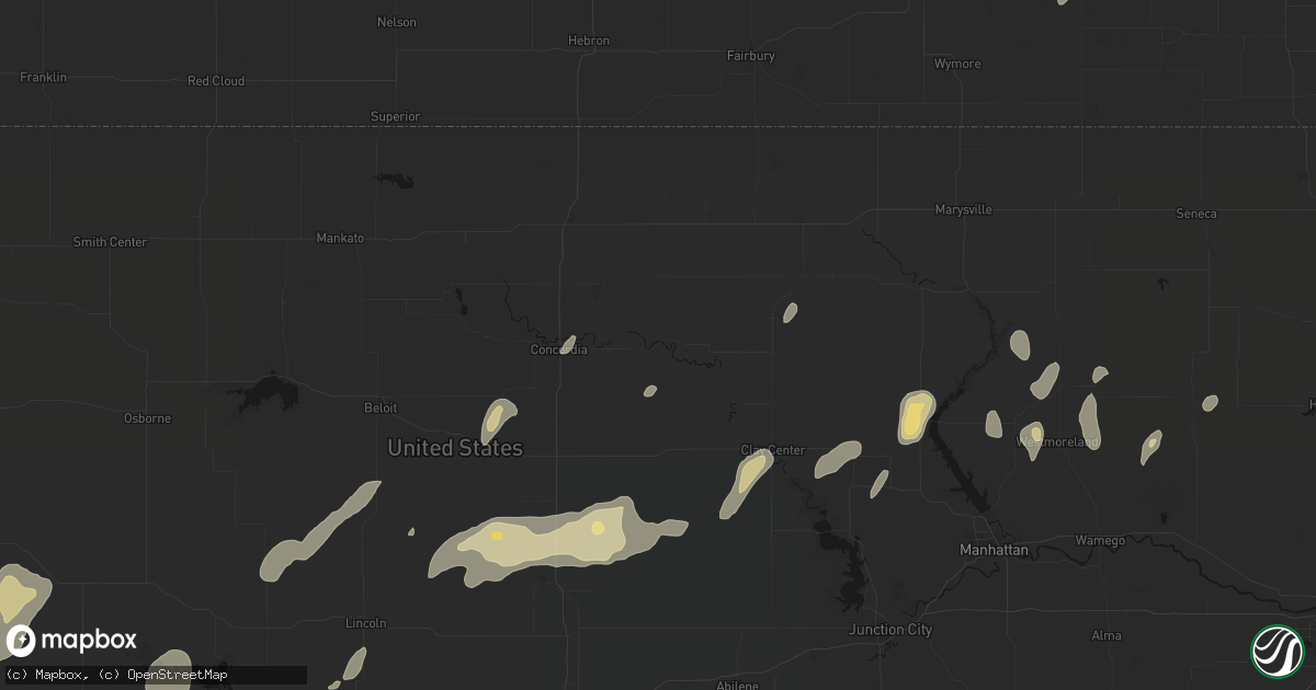 Hail map in Clyde, KS on May 29, 2026