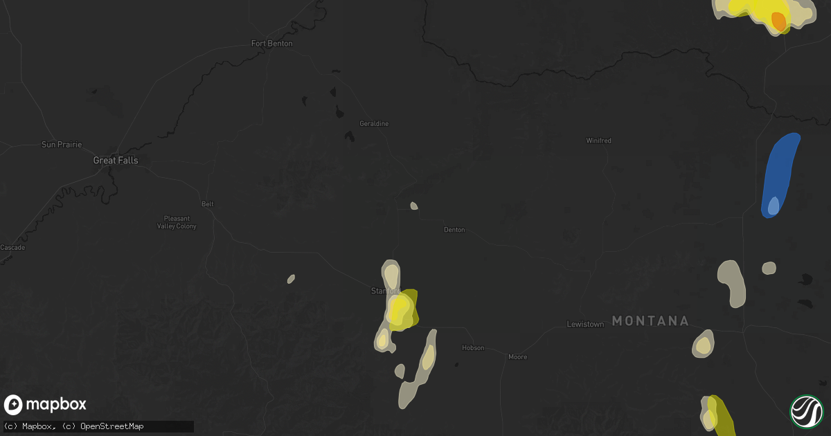 Hail map in Coffee Creek, MT on May 29, 2026