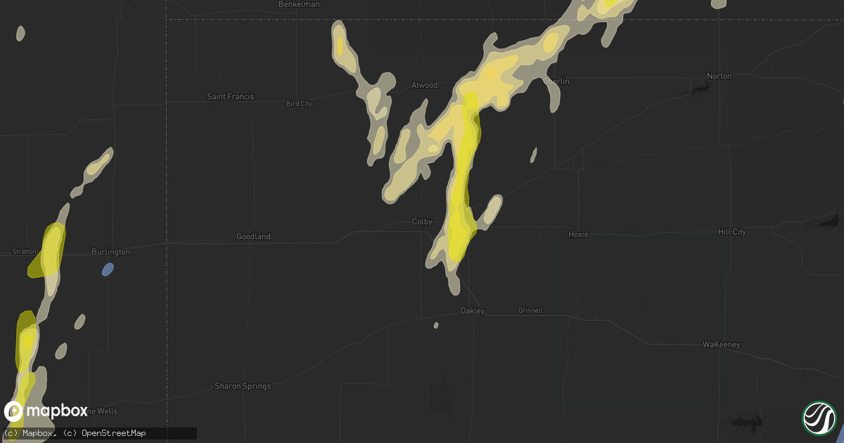 Hail map in Colby, KS on May 29, 2026