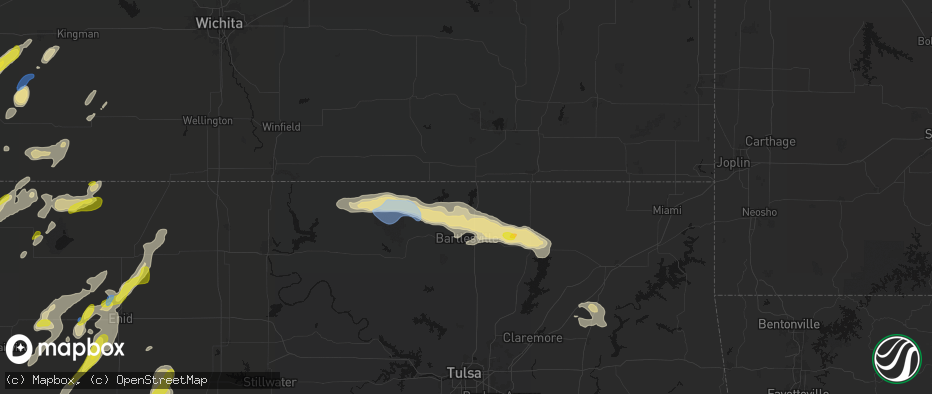 Hail map in Copan, OK on May 29, 2026