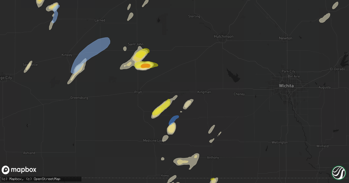 Hail map in Cunningham, KS on May 29, 2026