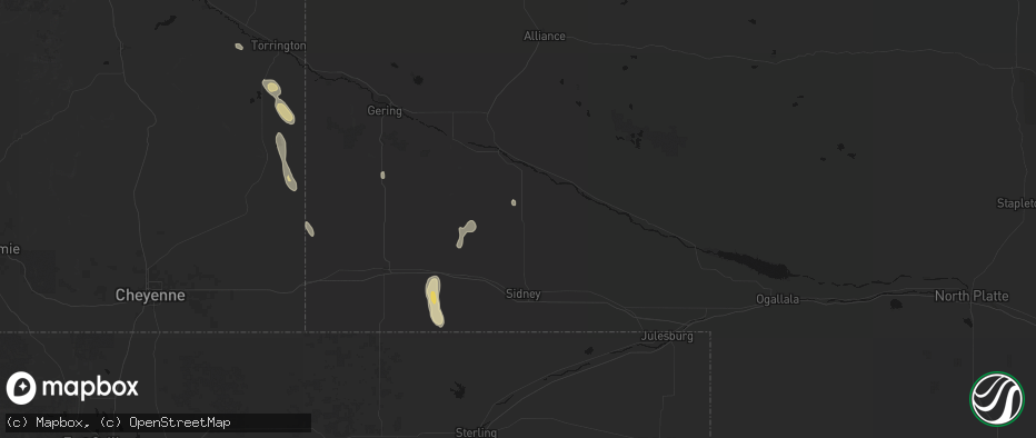 Hail map in Dalton, NE on May 29, 2026