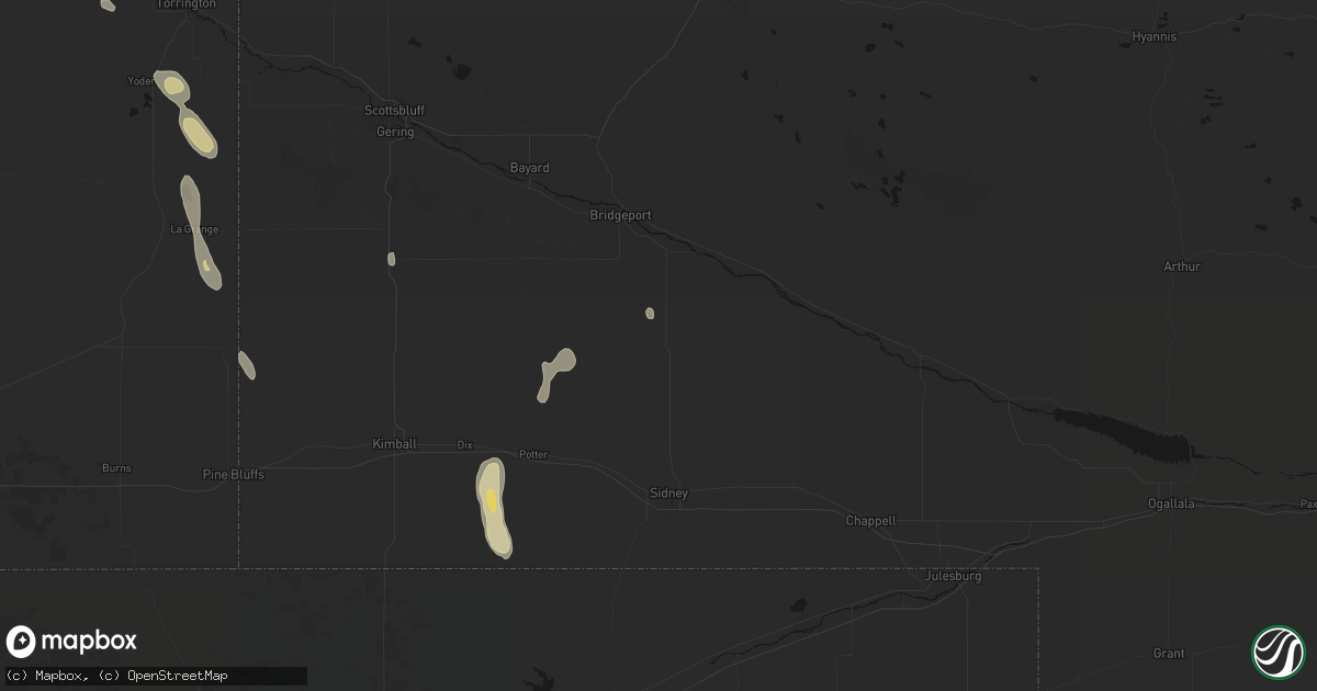 Hail map in Dalton, NE on May 29, 2026
