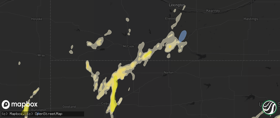 Hail map in Danbury, NE on May 29, 2026