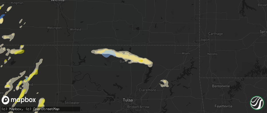 Hail map in Dewey, OK on May 29, 2026