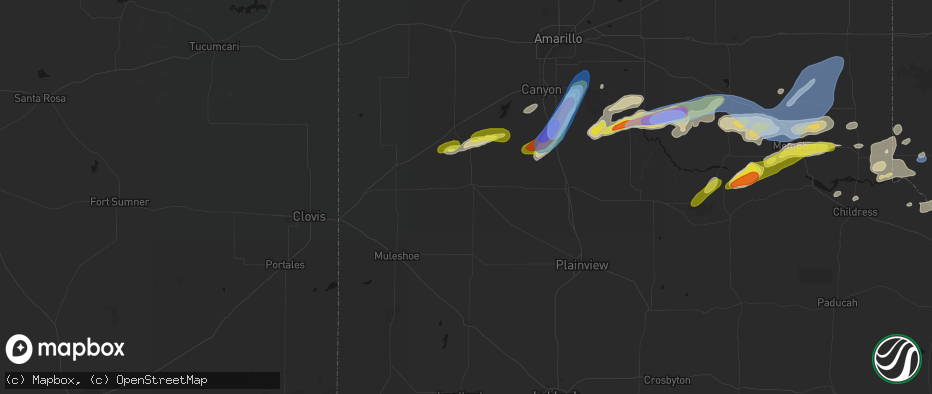 Hail map in Dimmitt, TX on May 29, 2026