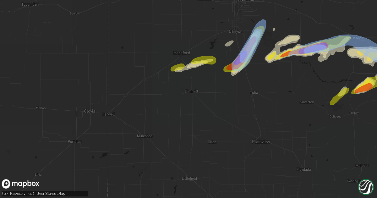 Hail map in Dimmitt, TX on May 29, 2026