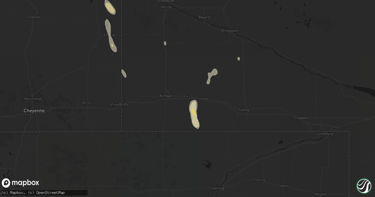Hail map in Dix, NE on May 29, 2026