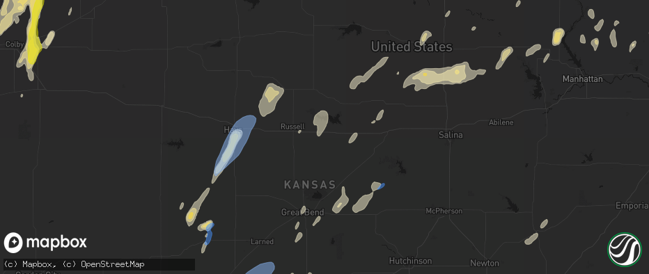 Hail map in Dorrance, KS on May 29, 2026