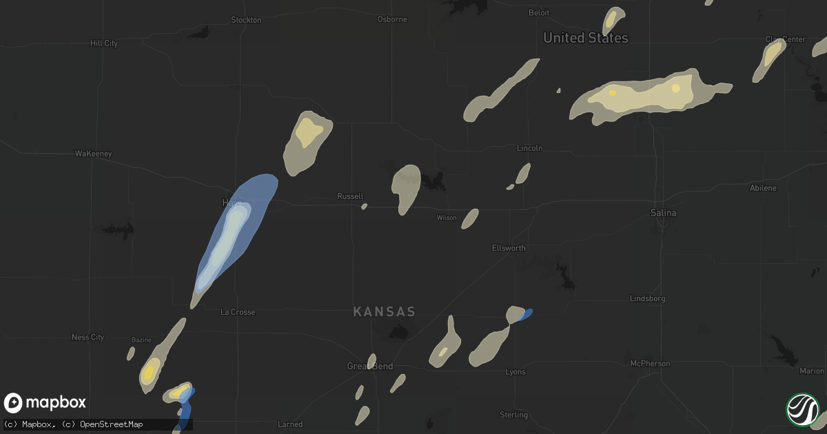 Hail map in Dorrance, KS on May 29, 2026