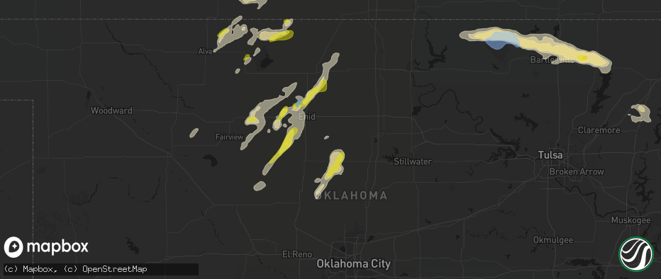 Hail map in Douglas, OK on May 29, 2026