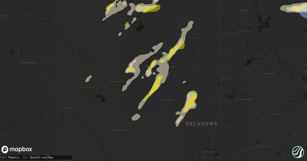 Hail map in Drummond, OK on May 29, 2026