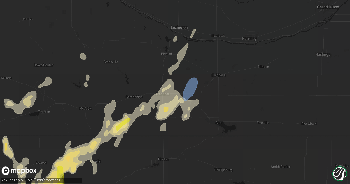 Hail map in Edison, NE on May 29, 2026