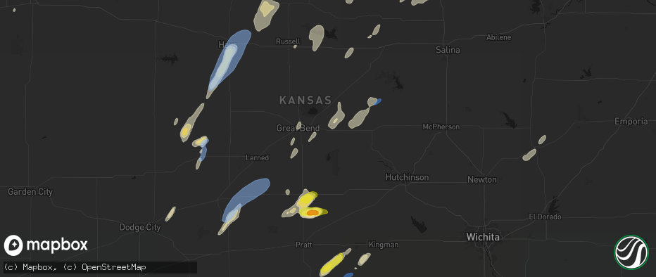 Hail map in Ellinwood, KS on May 29, 2026
