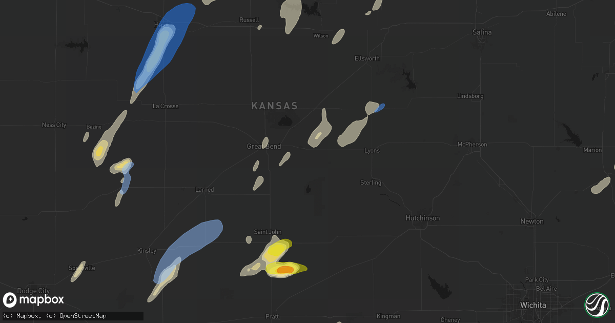 Hail map in Ellinwood, KS on May 29, 2026