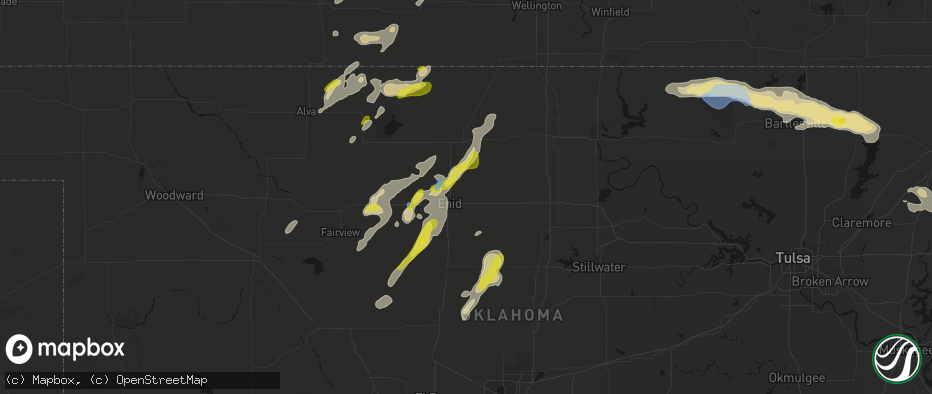Hail map in Enid, OK on May 29, 2026