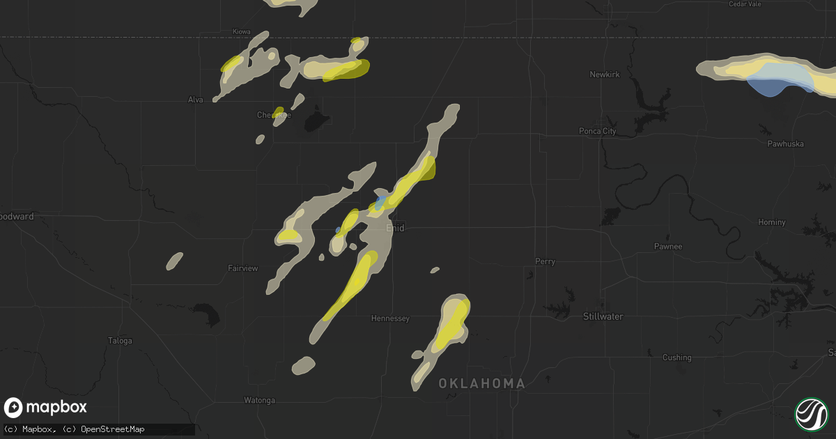 Hail map in Enid, OK on May 29, 2026