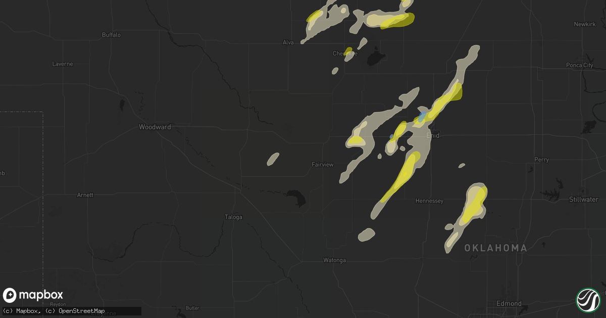 Hail map in Fairview, OK on May 29, 2026