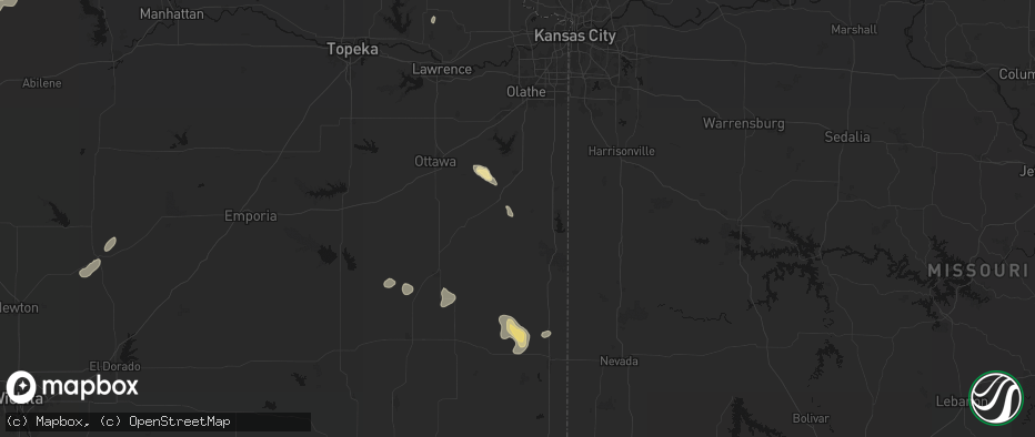 Hail map in Fontana, KS on May 29, 2026