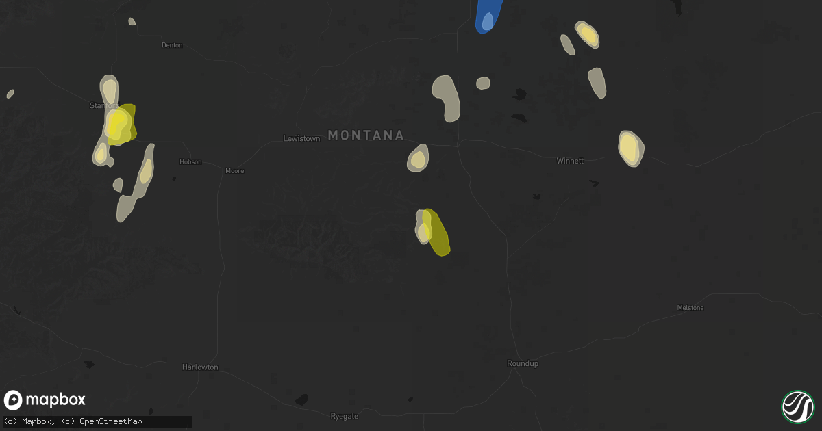 Hail map in Forest Grove, MT on May 29, 2026