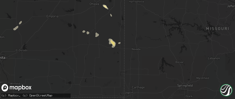 Hail map in Fort Scott, KS on May 29, 2026