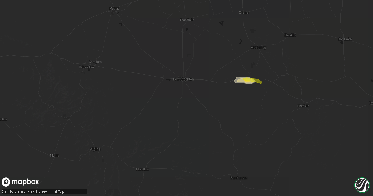 Hail map in Fort Stockton, TX on May 29, 2026