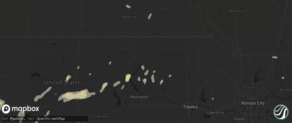 Hail map in Frankfort, KS on May 29, 2026