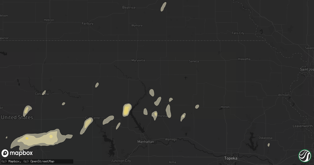 Hail map in Frankfort, KS on May 29, 2026