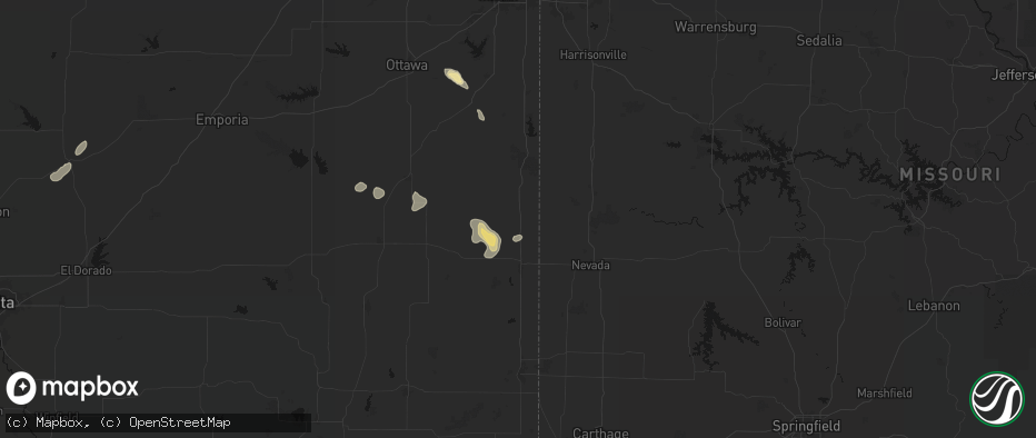 Hail map in Fulton, KS on May 29, 2026
