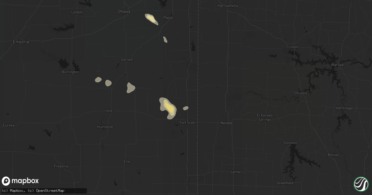 Hail map in Fulton, KS on May 29, 2026